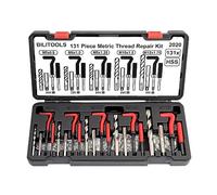 BILITOOLS Helicoil Thread Repair Kit Metric | 131-Piece Heli Coil Kit M5 M6 M8 M10 M12, including 4241 HSS Drill & Tap, 304 Stainless thread inserts