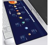 BILIVAN Astronomy Bright Universe Galaxy Human Exploration Map Mouse Pad Oversized Lock Edge Keyboard Office Writing Non-slip Table Pad (700*300mm,17)