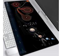 BILIVAN Astronomy Bright Universe Galaxy Human Exploration Map Mouse Pad Oversized Lock Edge Keyboard Office Writing Non-slip Table Pad (800*300mm,8)