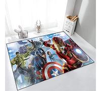 BILIVAN Avengers Anime Rug Living Room Bedroom Kids Bedside Miracle Spider Patterned Pad Boy Bedroom Color Non-slip Rug (E,50 * 80CM)
