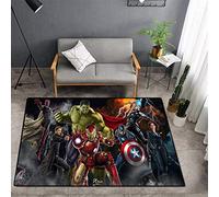 BILIVAN Avengers Carpet Marvel Captain America Carpet Living Room Bedroom Door Anti-slip Mat Cartoon Gift (60 * 90 CM)