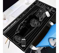 BILIVAN Cool Super-running Mouse Pad Oversized Animation Car Deconstruction Blueprint Custom Office Mechanical Mouse Desk Pad (600*300mm,4)