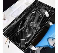 BILIVAN Cool Super-running Mouse Pad Oversized Animation Car Deconstruction Blueprint Custom Office Mechanical Mouse Desk Pad (800*400mm,17)