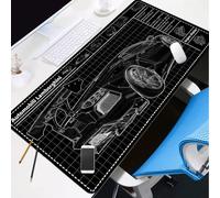 BILIVAN Cool Super-running Mouse Pad Oversized Animation Car Deconstruction Blueprint Custom Office Mechanical Mouse Desk Pad (800*400mm,8)