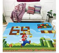 BILIVAN Rug Carpet Home Rectangular Anime Super Mary Mario Cartoon Children's Room Living Room Bedroom Bedside Bathroom Non-slip Washable (60 * 90 CM)