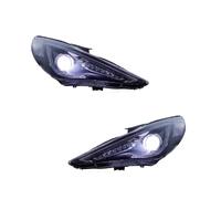 BILKAR Auto Front Light Assembly Compatible With Hyundai For Sonata 2011 2012 2013 2014 2015 2016 Headlight DRL Turn Signal High Beam Head Lamp Angel Eye Projector Lens(No Red,With bulb)