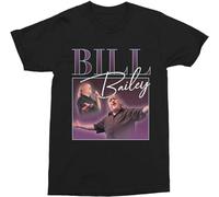 Bill Bailey Retro Throwback t Shirt Classic Breathable T Shirt Casual Round Neck Easy Tee Comfortable Tees Black 3XL