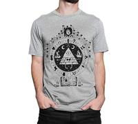 Bill Cipher Gravity Falls Art T-Shirt Cotton Tee Grey