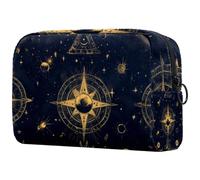 Bill Cipher Wheel Zodiac Cosmetic Bag for Women, Travel Toiletries Bags Large Makeup Handy Pouch Organiser Bag with Zipper