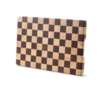 Bill.F Wooden Chopping Board 36x24x2.5cm with Checkerboard Pattern and Inner Side Handles, Cutting Board Ideal for Carving Meat, Cutting Vegetables, Cheeses and Bread