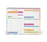 Bill Organizer & Finance Planner Spiral-Bound Budget Tracker 7.2 X 9.7Inch Hardcover Budget Book for Savings Debt Expense Tracking