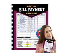 Bill Payment Checklist, Family Money Organizer Monthly Financial Management Book | Payment Checklist 4-Year Guide Notebook For Marking Paydays, Bills Due