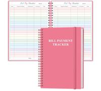 Bill Payment Checklist - Monthly Bill Organizer & Planner for Personal Budgeting Financial, Bill Payment Tracker Notebook, 5.8" x 8.5", Pink