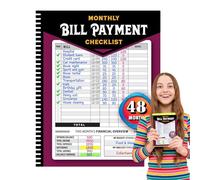 Bill Payment Checklist | Monthly Family Budgeting Management Book | Expense Organizer | 4 Year Tracker Guide To Saving Planning