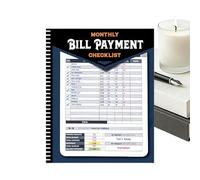 Bill Payment Notebook, Spiral Bound Monthly Tracker, 8.5 Inch Finance Planner, Premium 100gsm Ink Proof Paper, Modern Aesthetic with Midnight Navy Finish, for Home Personal Budgeting