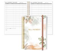 Bill Payment Tracker Notebook - Monthly Bill Organizer & Planner for Personal Budgeting Financial, Payments Checklist Organizer, 5.8" x 8.5", Rose Leaf