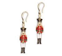 Bill Skinner - Gold Drop Earrings for Women, Nutcracker Earrings, Nature Inspired, UK Designed, Enamel Finish, Intricately Detailed with Silk Pouch, Beautiful Gift for Her Birthday and Christmas