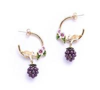 Bill Skinner - Gold Flower Earrings for Women, Nature Inspired, UK Designed, Enamel Flower Earrings, Cottage-core Wear, Intricately Detailed with Silky Pouch, Beautiful Gift for Her Birthday