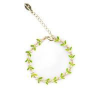 Bill Skinner - Gold Plated Bracelet, Nature Inspired, UK Designed, Enamel Mistletoe Bracelet, Intricately Detailed with Silk Pouch, Beautiful Gift for Her Birthday and Christmas