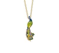 Bill Skinner - Pendant Necklaces for Women, Nature Inspired bird necklace, UK Designed, Gold Enamel Necklace, Cottage-core Wear, Intricately Detailed with Silky Pouch, Beautiful Gift for Her Birthday