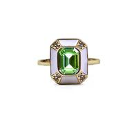 Bill Skinner Sterling Enamel Silver Octagon Cut Ring Silver