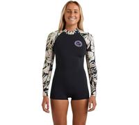 BILLABONG 2025 Womens Spring Fever Natural 2/2mm Long Sleeve Springsuit Wetsuit - Black Floral