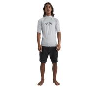 BILLABONG Mens Arch Wave UV50 Short Sleeve Rash Vest Top - Alloy - UV Sun Protection and SPF Properties
