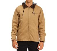 Billabong Men's Barlow Hooded Workwear Style Zip Jacket, Clay, XS
