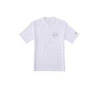 Billabong Men's Classic Short Sleeve Loose Fit Rashguard Rash Guard Shirt, White Rotor, Small