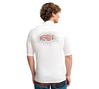 BILLABONG MENS RASH GUARD VEST.WHITE RE ISSUE BACKPRINT UPF50+ SURFER TOP S26