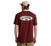 BILLABONG MENS T SHIRT.NEW ORBIT ARCH BACKPRINT RED SHORT SLEEVED TEE TOP S26