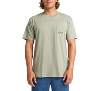 BILLABONG MENS T SHIRT.STACKED ARCH POCKET PREMIUM GREEN SHORT SLEEVED TOP W25