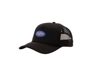 BILLABONG MENS TRUCKER CAP.NEW RIOT BLACK CURVED PEAK SNAPBACK BASEBALL HAT W24.