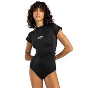 Billabong Short Sleeve One-Piece Swimsuit TROPIC BODYSUIT Womens Black L