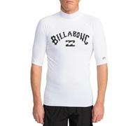 Men's Billabong Mens Logo Surf Short Sleeve Rash Vest - White - Size: 38/Regular