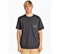 Billabong tshirt short sleeve mens cotton crew neck black Stacked Pocket