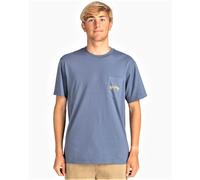 Billabong tshirt short sleeve mens cotton crew neck blue Stacked Pocket