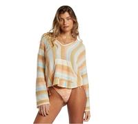 Billabong Women's Baja Beach Pullover Hooded Mexican Striped Sweater, Hemp 2, L