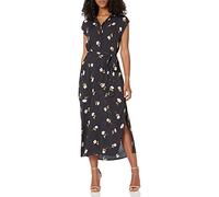 BILLABONG Women's Lovely Ways Button Down Midi Dress Casual, Black, Floral, M