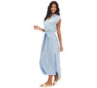 BILLABONG Women's Lovely Ways Button Front Midi Dress Casual, Cute Blue, M