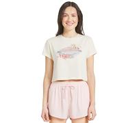 Billabong Women's Relaxed Fit Premium Soft Cotton Tee Short Sleeve Graphic Cropped T-Shirt, White Cap, M