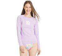 Billabong Women's Swimwear UPF 50 Long Sleeve Sun Tee Rash Guard Shirt, Peaceful Lilac, Medium
