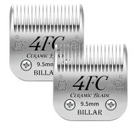 BILLAR 2Pack 4FC Detachable Pet Dog Grooming Ceramic Blades,Compatible with Andis,Oster A5,Wahl KM-10 Series,Size 4FC Blade 3/8-Inch 9.5MM Cut Length