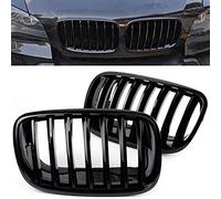 BILLDIO Front Grille For 2007-2014 BMW X5 E70 X6 E71，ABS Gloss Black Kidney Grill