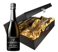 Billecart Salmon Le Reserve Champagne and Flutes in Wooden Hinged Presentation Box 75cl 12% abv