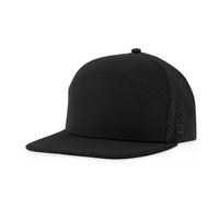 Billest Gresham Flat-Bill 5-Panel Snapback Hat - Adjustable Cap for Men & Women | Water-Repellent Performance Fabric, Black, M/L