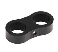 Billet Aluminum Dual Oil Fuel Water Line Hose Separator Clamp AN8 Black