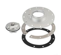 Billet Aluminum Fuel Cap for 12-Bolt Fuel Cell - Easy Fill Gas Tank Cover with Rubber Gasket, Clear Anodized Finish, Direct Replacement