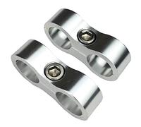 Billet Aluminum Hose Line Separator 10 an Nylon/Steel Braided Pipe Tube Clamp Tooling for AN10 Dual Oil Fuel Water Hose Silver, Pack of 2