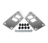 Billet Aluminum Motor Mount Adapter Plates for LS Swap, CNC 6061 Alloy with 4 Adjustable Positions, for SBC to LS1 for LS2 LS3 LS6 LQ4 LQ9 Engines(Silver+Black)